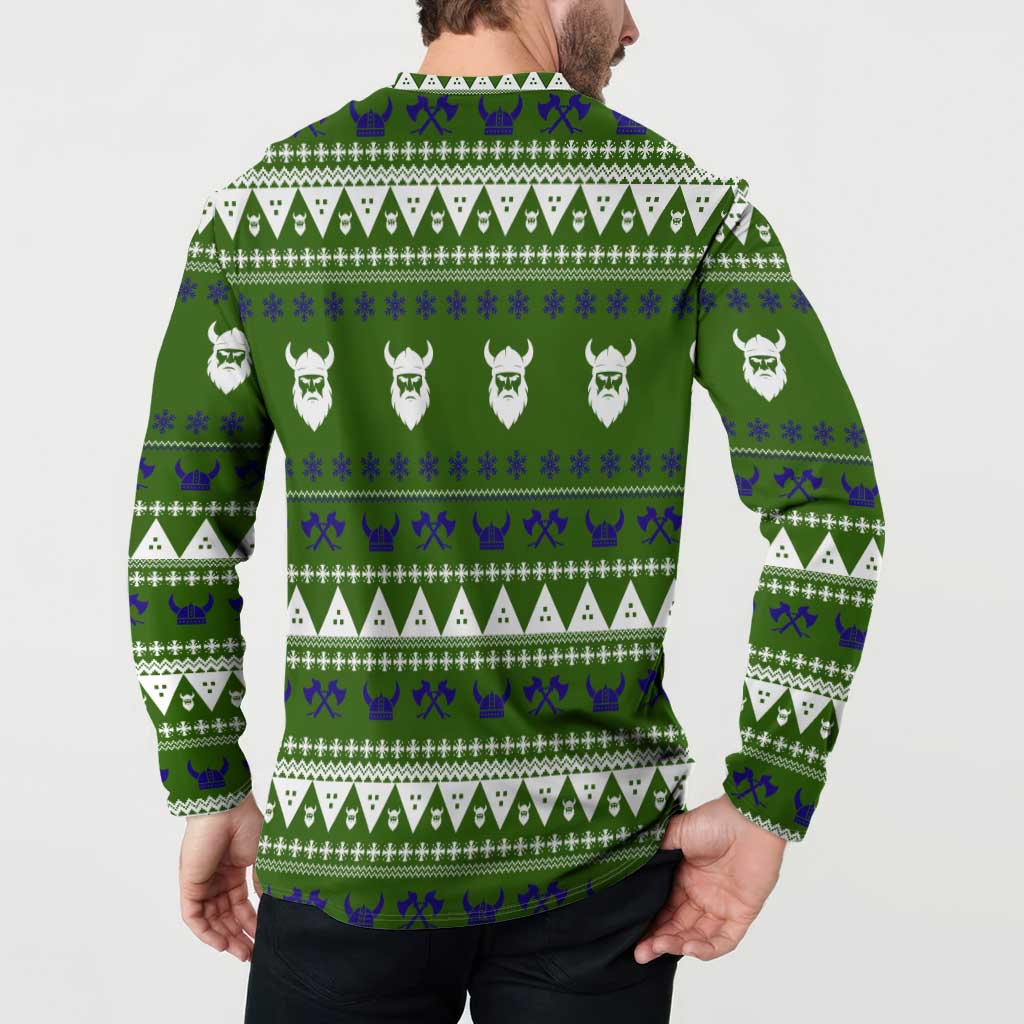 Amazing Viking Christmas Button Sweatshirt Xmas Holiday Patterns - Wonder Print Shop