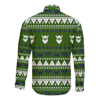 Amazing Viking Christmas Long Sleeve Button Shirt Xmas Holiday Patterns - Wonder Print Shop