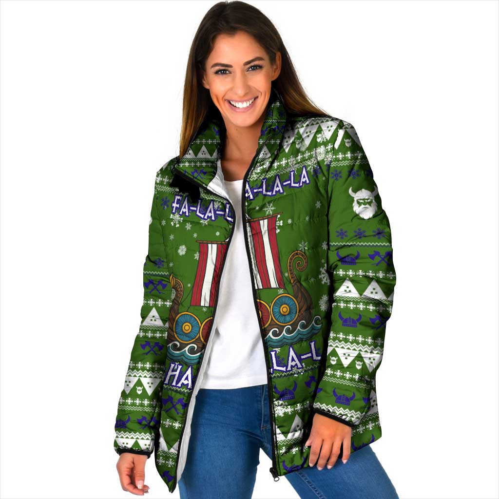 Amazing Viking Christmas Padded Jacket Xmas Holiday Patterns - Wonder Print Shop