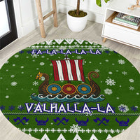 Amazing Viking Christmas Round Carpet Xmas Holiday Patterns - Wonder Print Shop