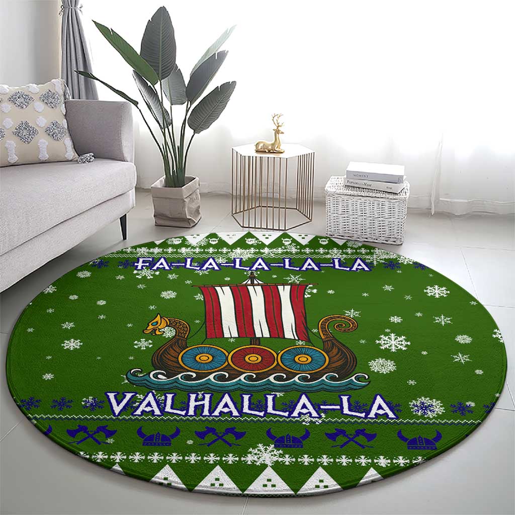 Amazing Viking Christmas Round Carpet Xmas Holiday Patterns - Wonder Print Shop