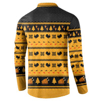 Americans Turkey Hunting Thanksgiving Christmas Button Sweatshirt Xmas Holiday Patterns - Wonder Print Shop