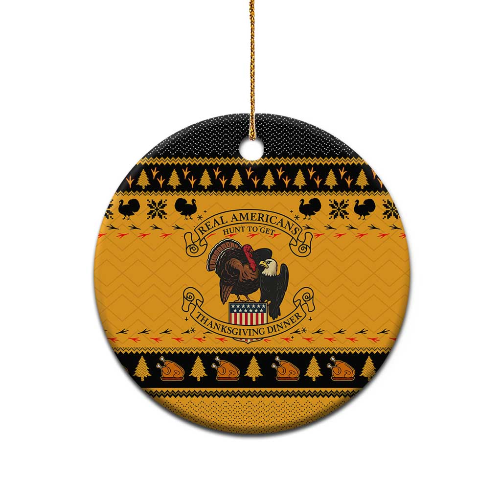 Americans Turkey Hunting Thanksgiving Christmas Ceramic Ornament Xmas Holiday Patterns - Wonder Print Shop