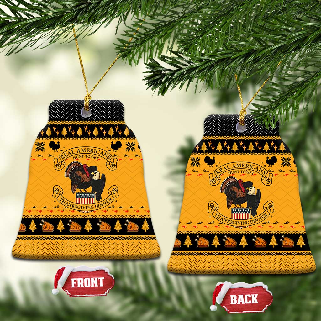 Americans Turkey Hunting Thanksgiving Christmas Ceramic Ornament Xmas Holiday Patterns - Wonder Print Shop
