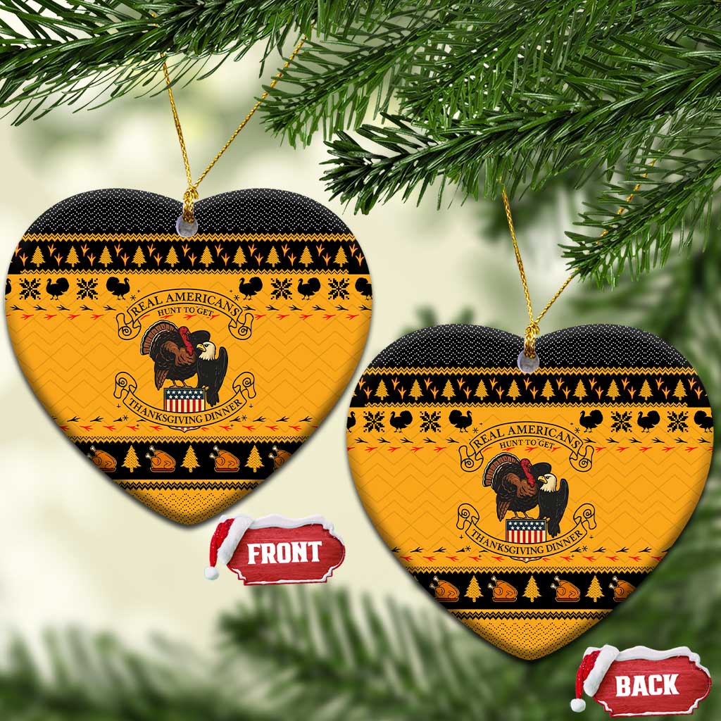 Americans Turkey Hunting Thanksgiving Christmas Ceramic Ornament Xmas Holiday Patterns - Wonder Print Shop