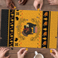 Americans Turkey Hunting Thanksgiving Christmas Puzzle Xmas Holiday Patterns - Wonder Print Shop