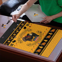 Americans Turkey Hunting Thanksgiving Christmas Puzzle Xmas Holiday Patterns - Wonder Print Shop
