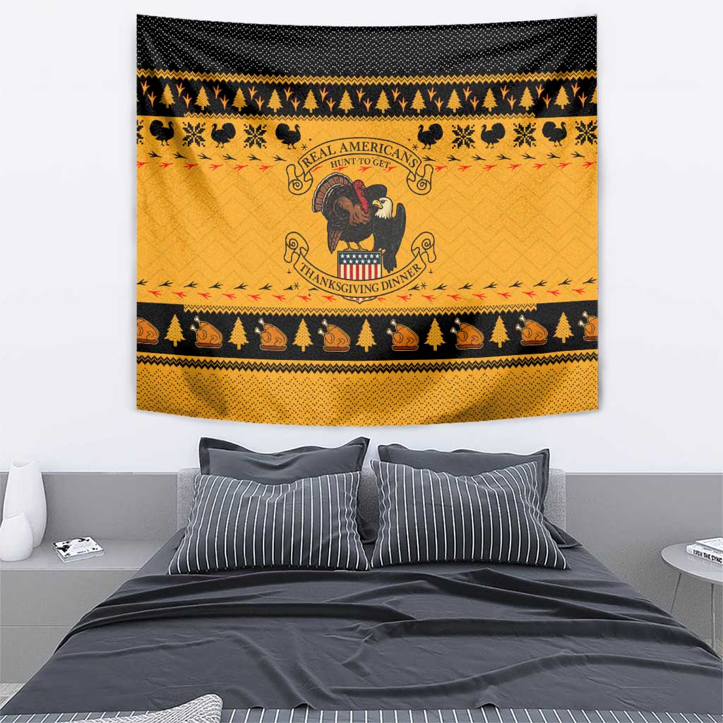 Americans Turkey Hunting Thanksgiving Christmas Tapestry Xmas Holiday Patterns - Wonder Print Shop