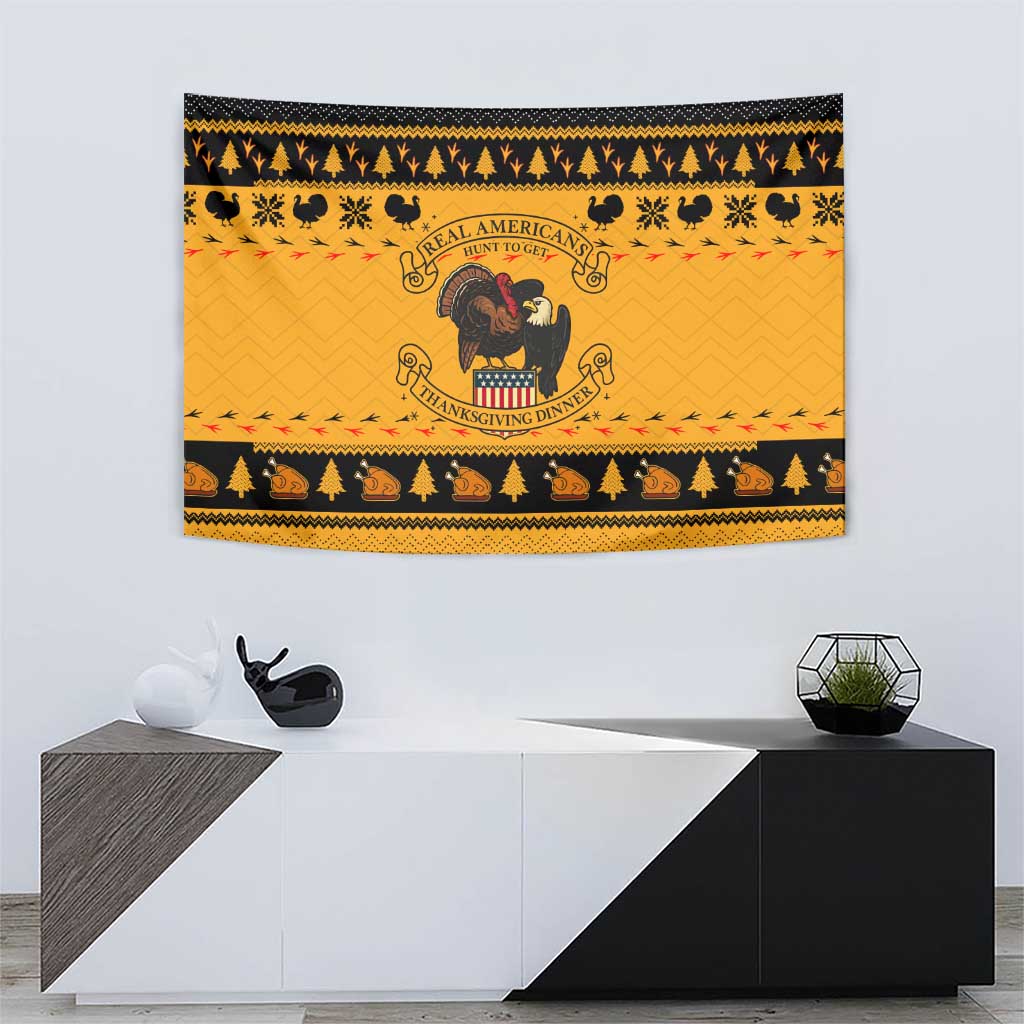 Americans Turkey Hunting Thanksgiving Christmas Tapestry Xmas Holiday Patterns - Wonder Print Shop