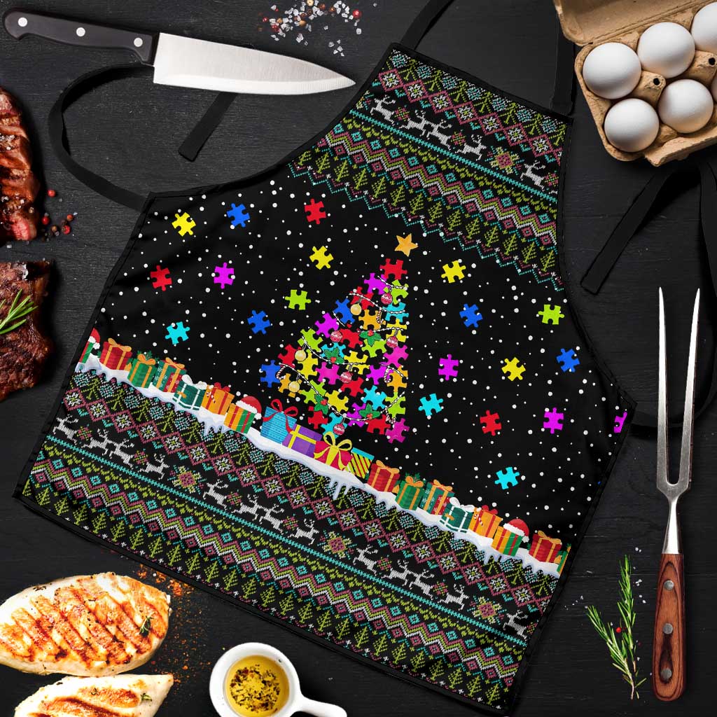 Autism Pine Christmas Apron Xmas Holiday Patterns - Wonder Print Shop