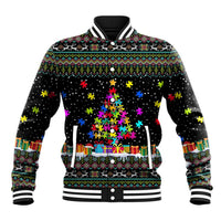 Autism Pine Christmas Baseball Jacket Xmas Holiday Patterns - Wonder Print Shop