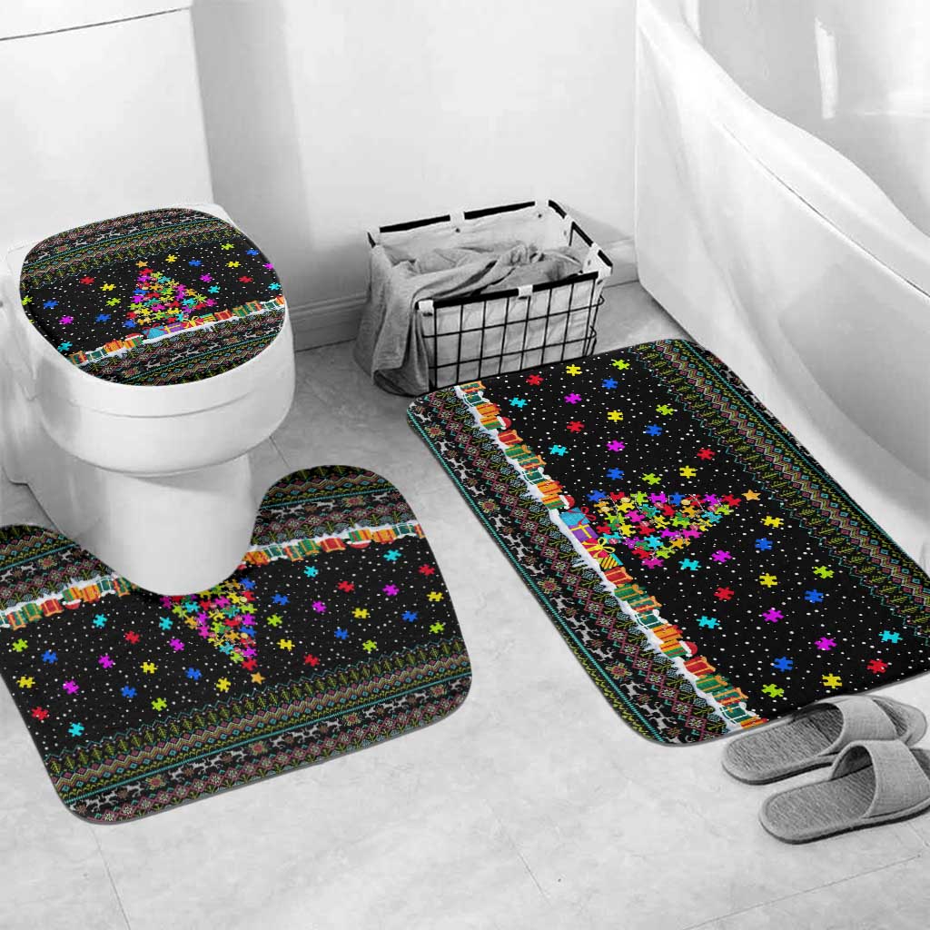 Autism Pine Christmas Bathroom Set Xmas Holiday Patterns - Wonder Print Shop