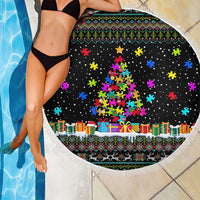 Autism Pine Christmas Beach Blanket Xmas Holiday Patterns - Wonder Print Shop