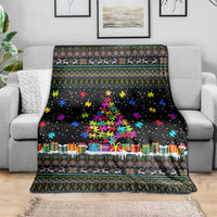 Autism Pine Christmas Blanket Xmas Holiday Patterns - Wonder Print Shop