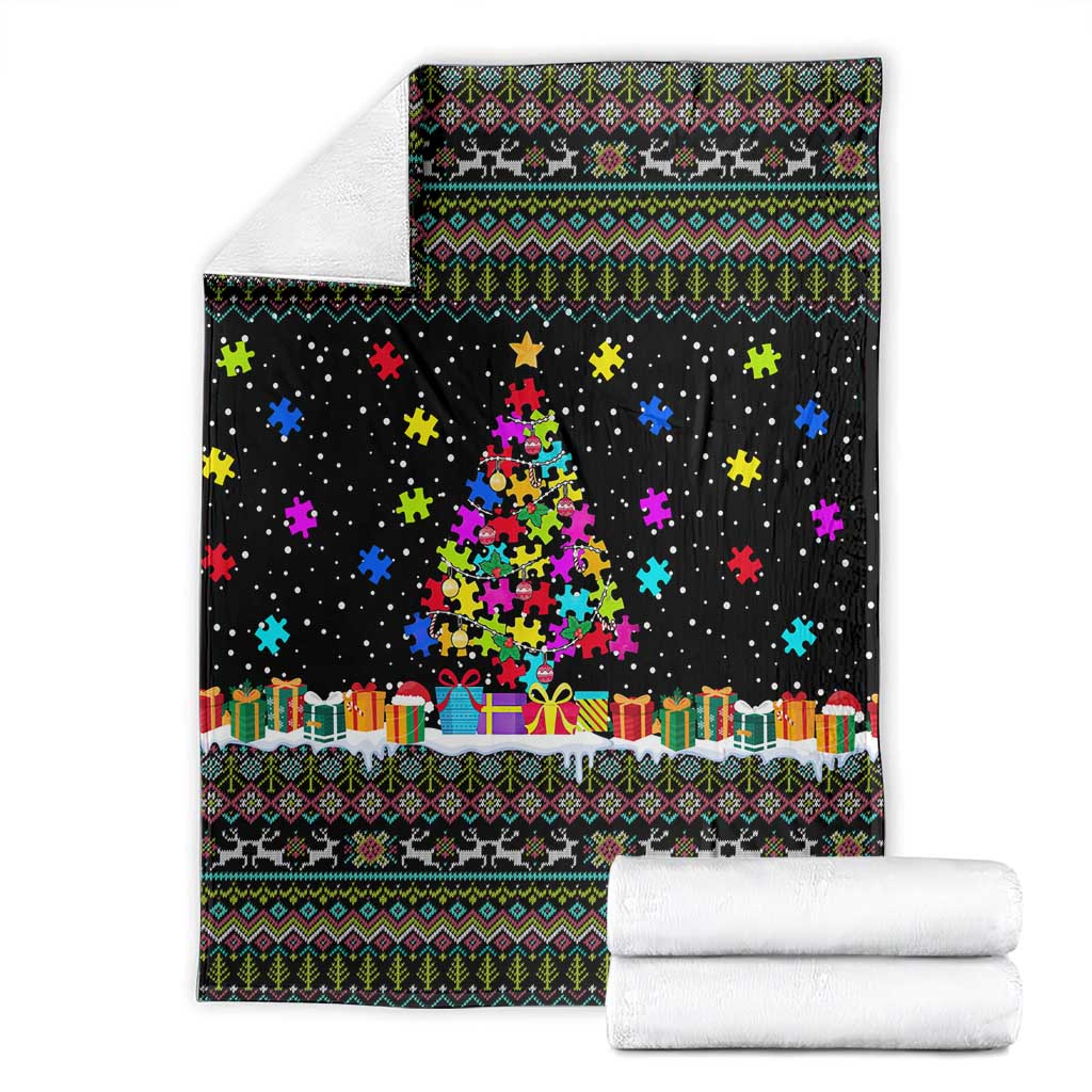 Autism Pine Christmas Blanket Xmas Holiday Patterns - Wonder Print Shop