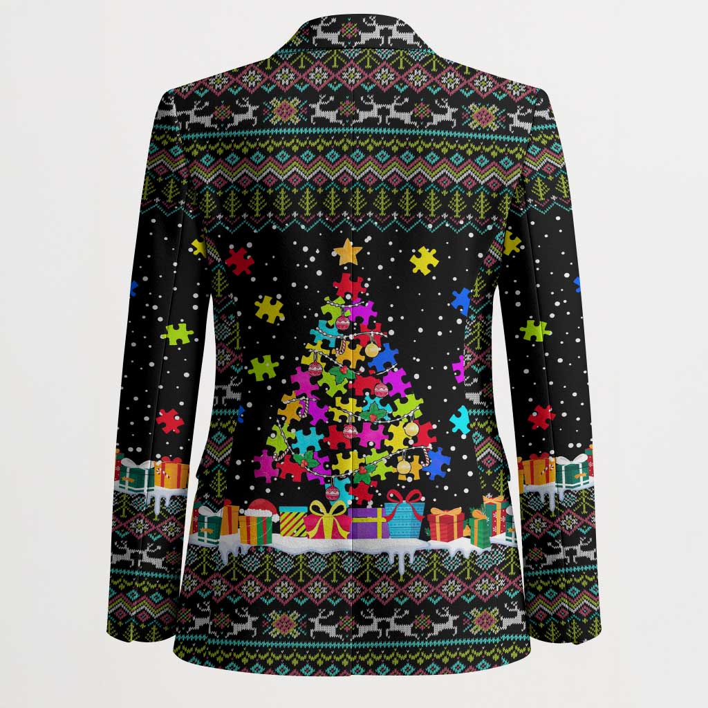 Autism Pine Christmas Blazer Xmas Holiday Patterns - Wonder Print Shop