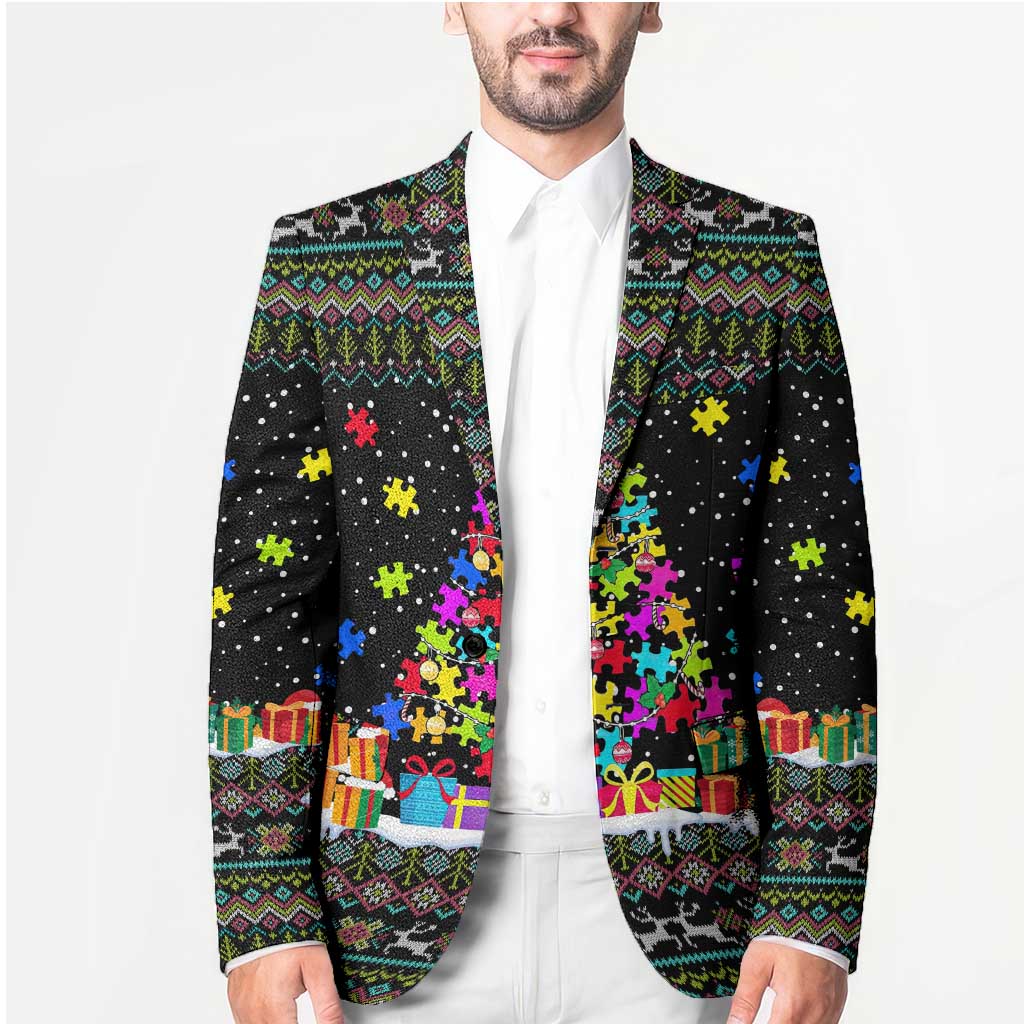 Autism Pine Christmas Blazer Xmas Holiday Patterns - Wonder Print Shop