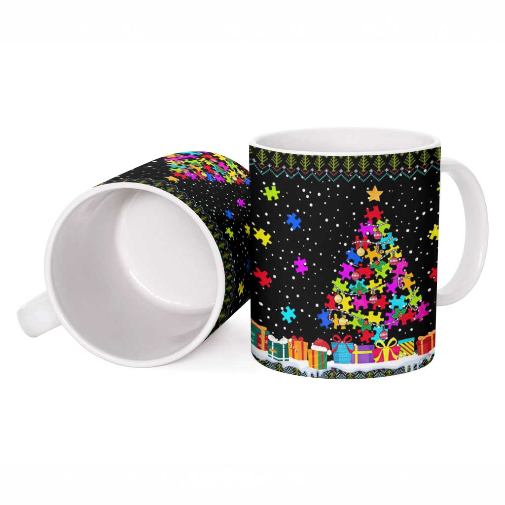 Autism Pine Christmas Ceramic Mug Xmas Holiday Patterns - Wonder Print Shop