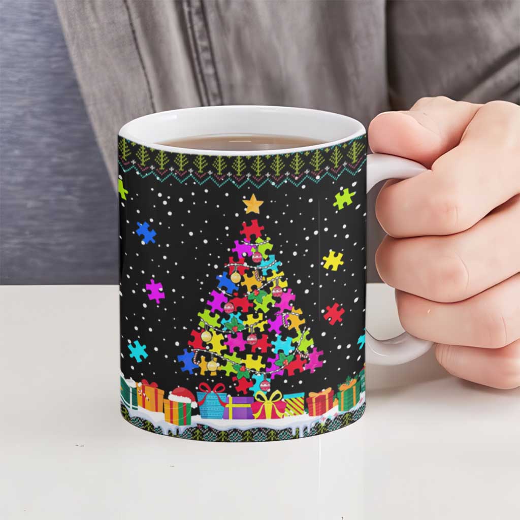 Autism Pine Christmas Ceramic Mug Xmas Holiday Patterns - Wonder Print Shop