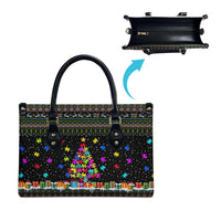 Autism Pine Christmas Leather Bag Xmas Holiday Patterns - Wonder Print Shop