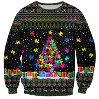 Autism Pine Christmas Sweatshirt Xmas Holiday Patterns - Wonder Print Shop