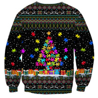 Autism Pine Christmas Sweatshirt Xmas Holiday Patterns - Wonder Print Shop