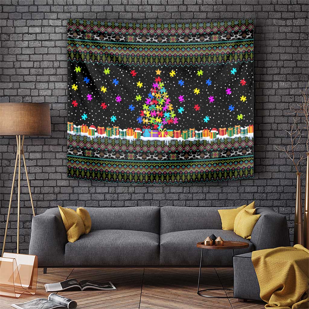 Autism Pine Christmas Tapestry Xmas Holiday Patterns - Wonder Print Shop
