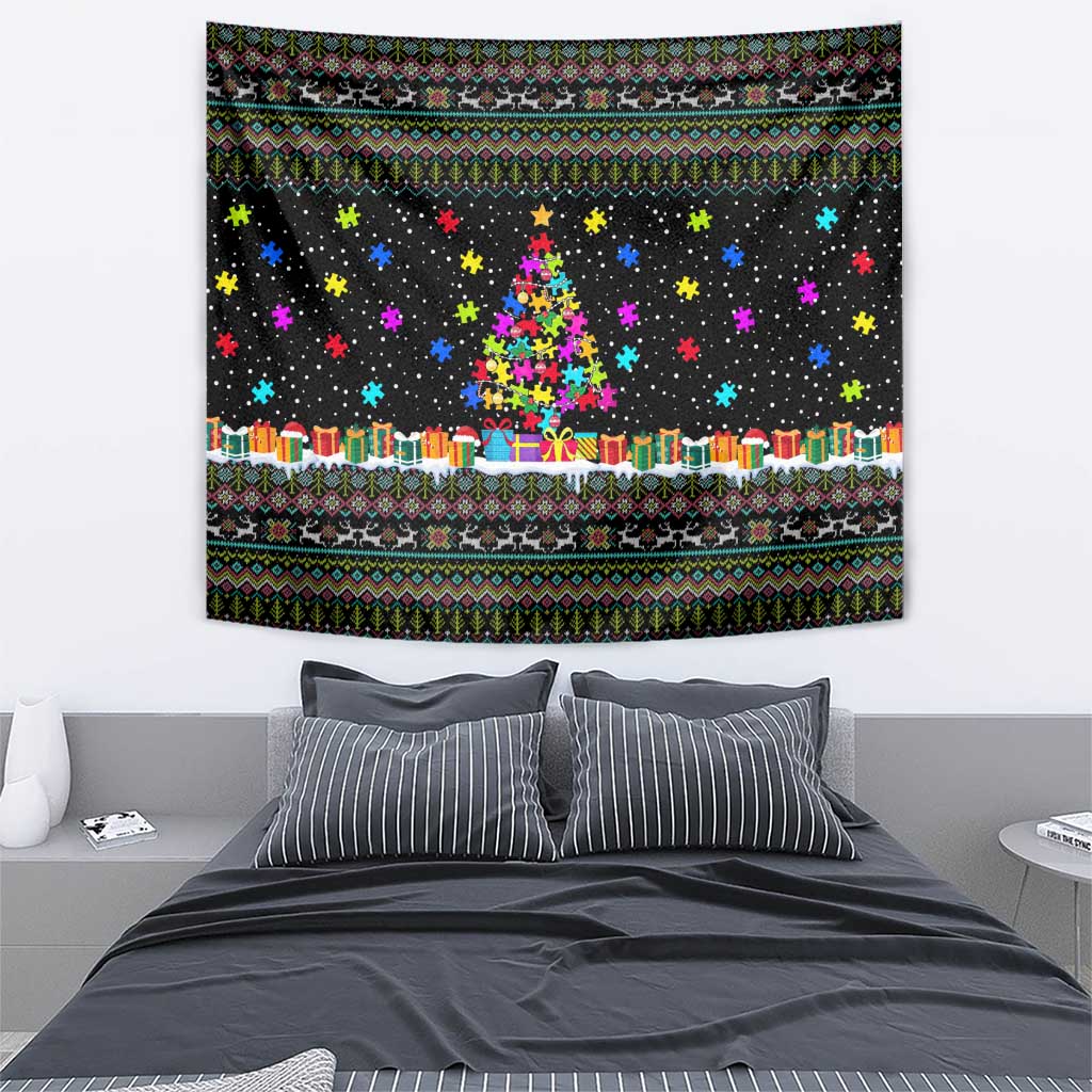 Autism Pine Christmas Tapestry Xmas Holiday Patterns - Wonder Print Shop