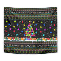 Autism Pine Christmas Tapestry Xmas Holiday Patterns - Wonder Print Shop