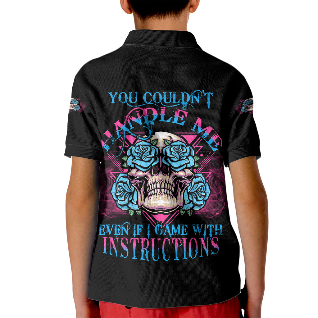 You Couldn't Handle Me Triangle Skull Kid Polo Shirt - Wonder Print Shop