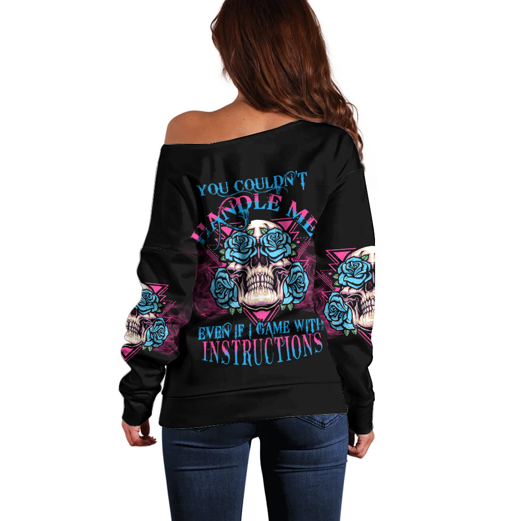 You Couldn't Handle Me Triangle Skull Off Shoulder Sweater - Wonder Print Shop