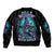 Buckle Up Buttercup Skull Witch Halloween Sleeve Zip Bomber Jacket - Wonder Print Shop