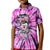 Fcks Cancer Skull Tie Dye Kid Polo Shirt - Wonder Print Shop