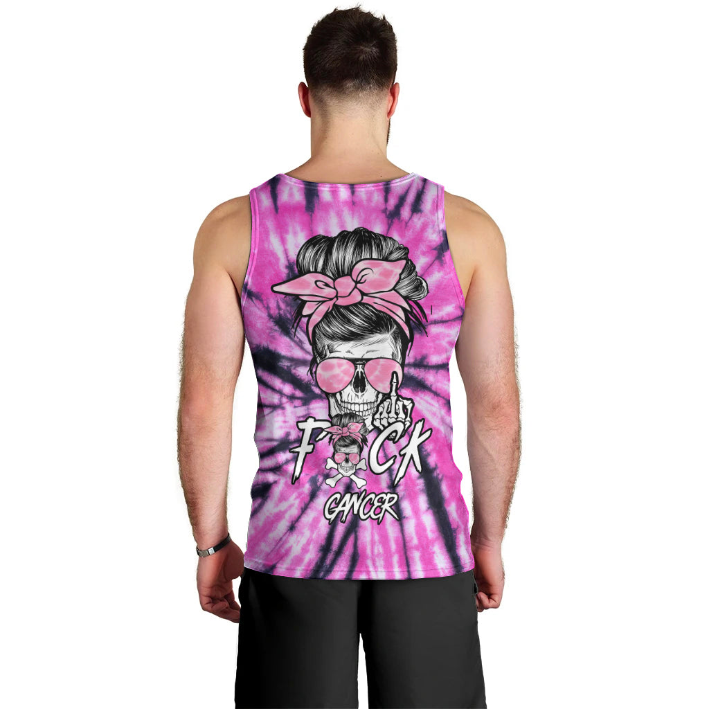 Fcks Cancer Skull Tie Dye Men Tank Top - Wonder Print Shop