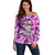 Fcks Cancer Skull Tie Dye Off Shoulder Sweater - Wonder Print Shop