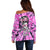 Fcks Cancer Skull Tie Dye Off Shoulder Sweater - Wonder Print Shop