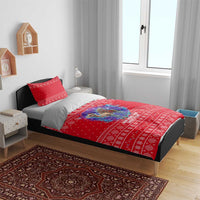 Tunisia Christmas Bedding Set with Desert Camel Crescent Snowflake Pattern and National Emblem - Wonder Print Shop