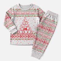 Tunisia Christmas Pajama Set with Red Falcon Tree White Snowflake Pattern and Festive Borders - Wonder Print Shop