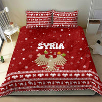 Syria Christmas Bedding Set with Golden Eagle Emblem Christmas Camel Scene - Wonder Print Shop