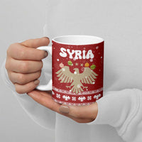 Syria Christmas Ceramic Mug with Golden Eagle Emblem Christmas Camel Scene - Wonder Print Shop