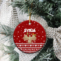 Syria Christmas Ceramic Ornament with Golden Eagle Emblem Christmas Camel Scene - Wonder Print Shop