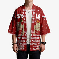 Syria Christmas Kimono with Golden Eagle Emblem Christmas Camel Scene - Wonder Print Shop