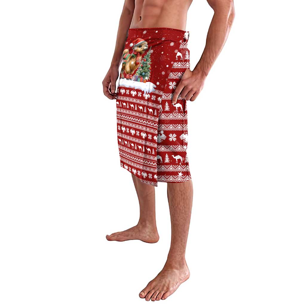 Syria Christmas Lavalava with Golden Eagle Emblem Christmas Camel Scene - Wonder Print Shop