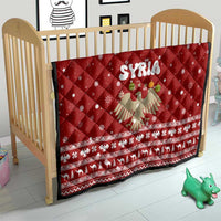 Syria Christmas Quilt with Golden Eagle Emblem Christmas Camel Scene - Wonder Print Shop