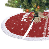 Syria Christmas Tree Skirt with Golden Eagle Emblem Christmas Camel Scene - Wonder Print Shop