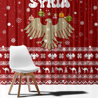 Syria Christmas Window Curtain with Golden Eagle Emblem Christmas Camel Scene - Wonder Print Shop