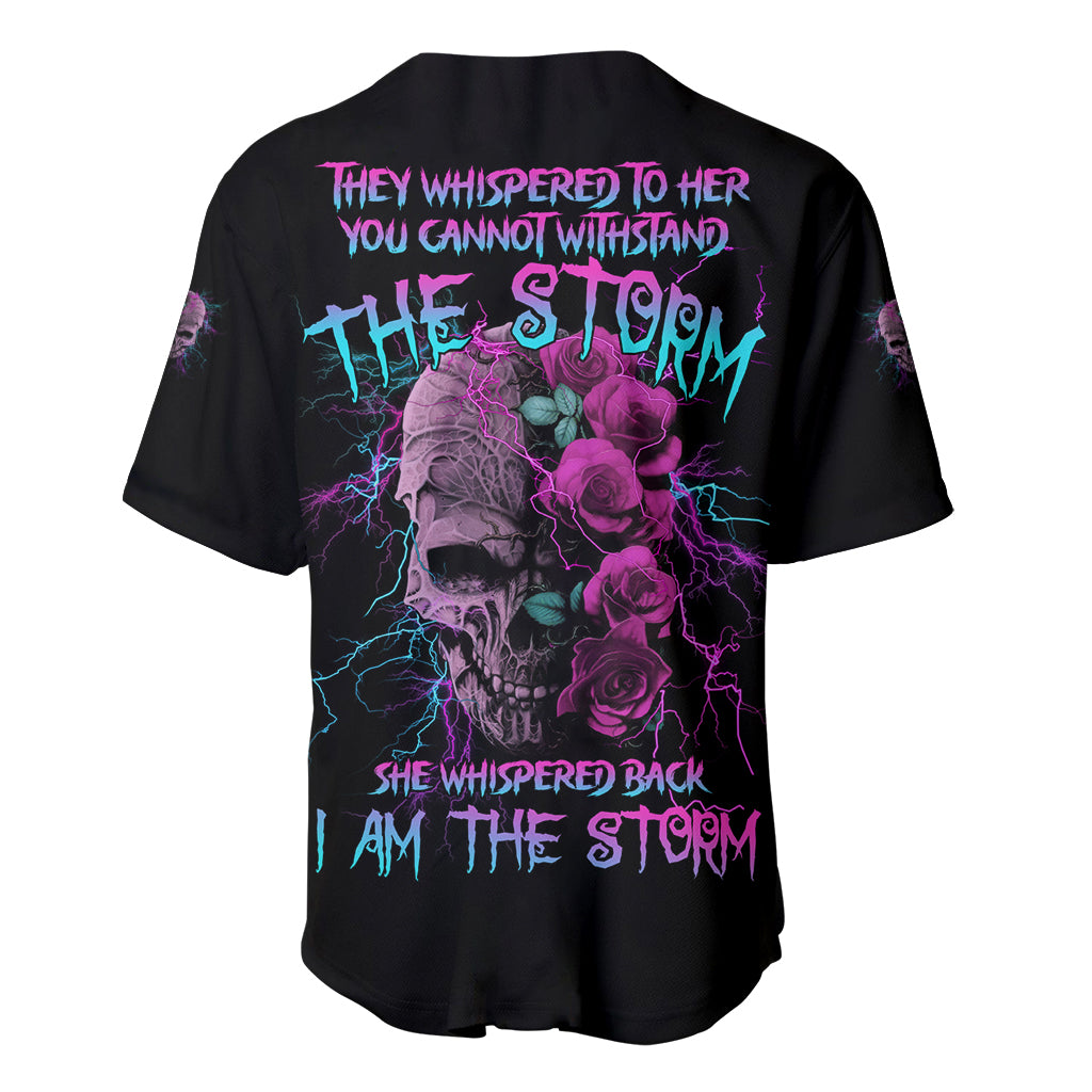 I Am The Storm Skull Rose Baseball Jersey - Wonder Print Shop