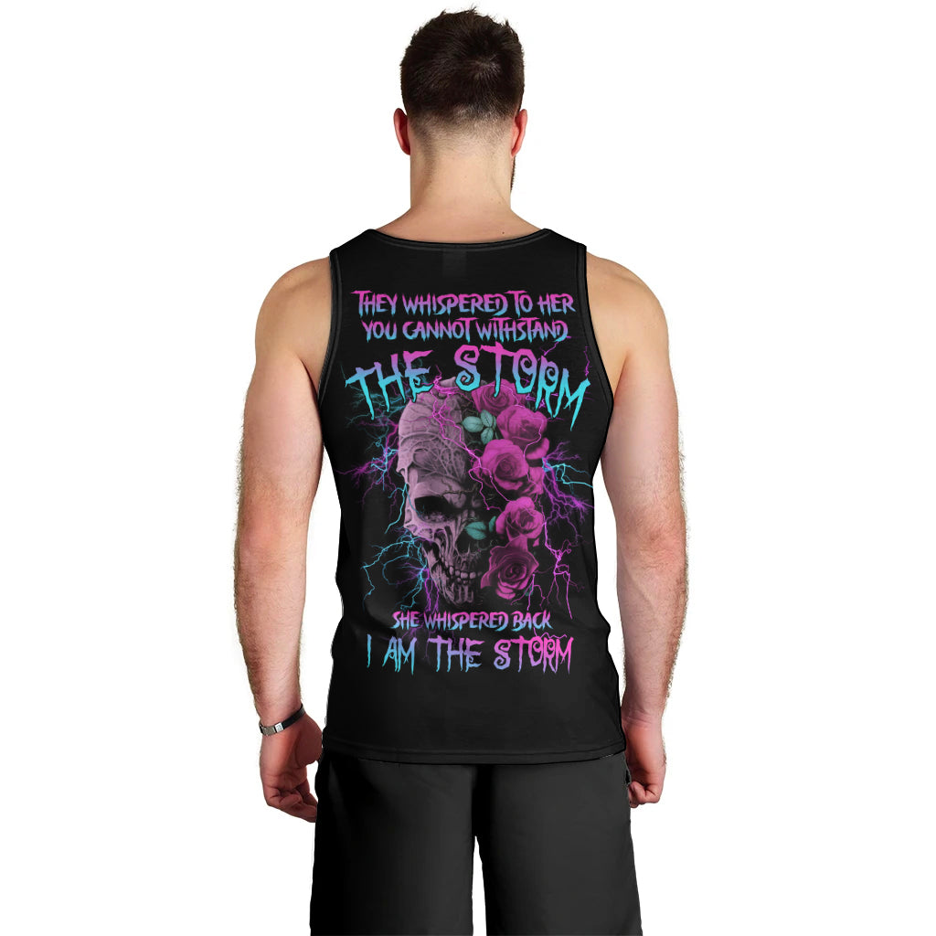 I Am The Storm Skull Rose Men Tank Top - Wonder Print Shop