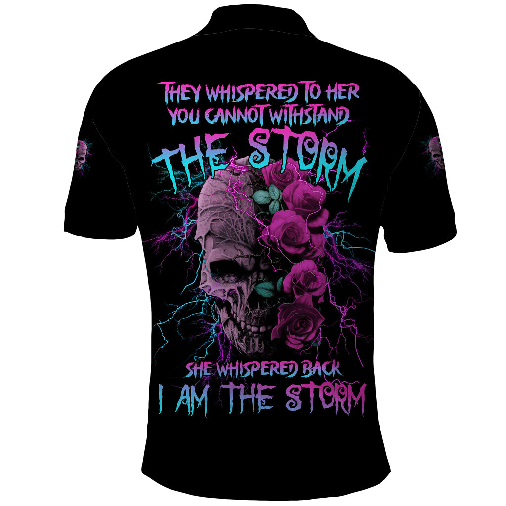 I Am The Storm Skull Rose Polo Shirt - Wonder Print Shop