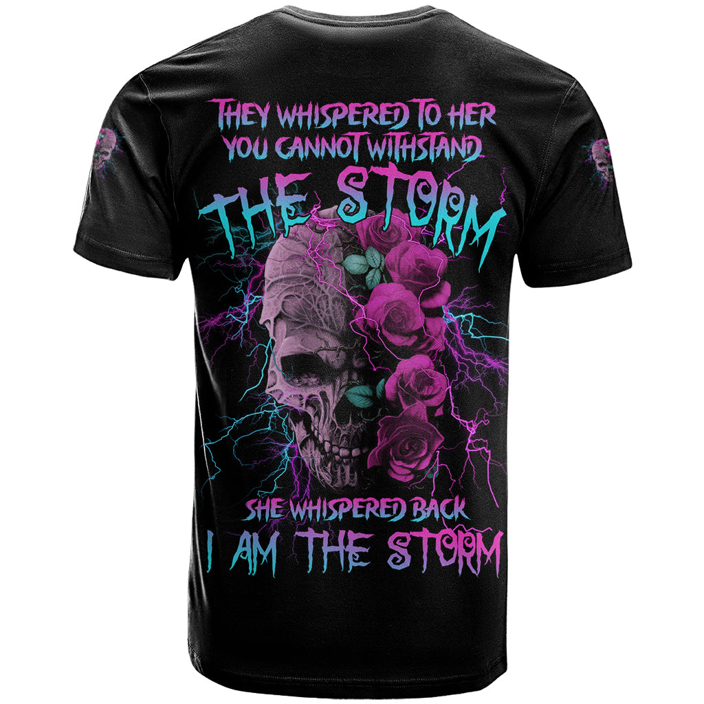 I Am The Storm Skull Rose T Shirt - Wonder Print Shop